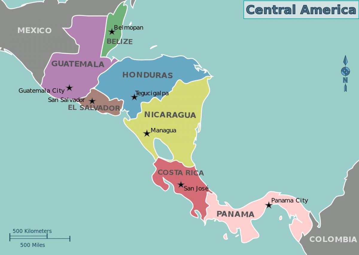 peta Honduras peta amerika tengah