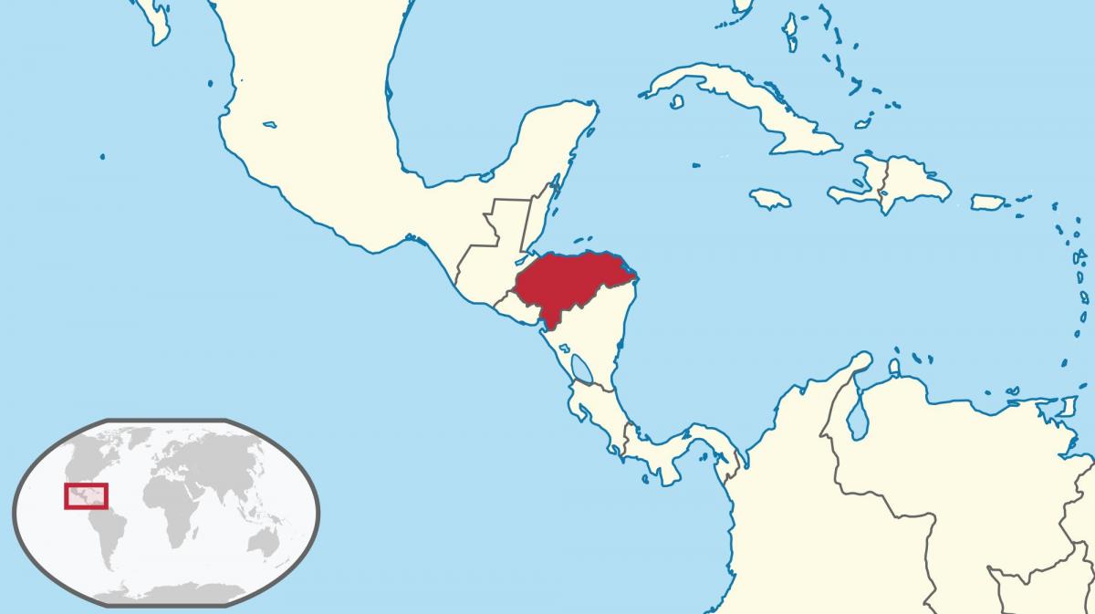 Honduras lokasi di peta dunia