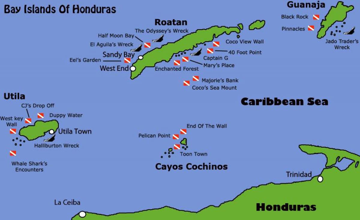 pulau-pulau Honduras peta