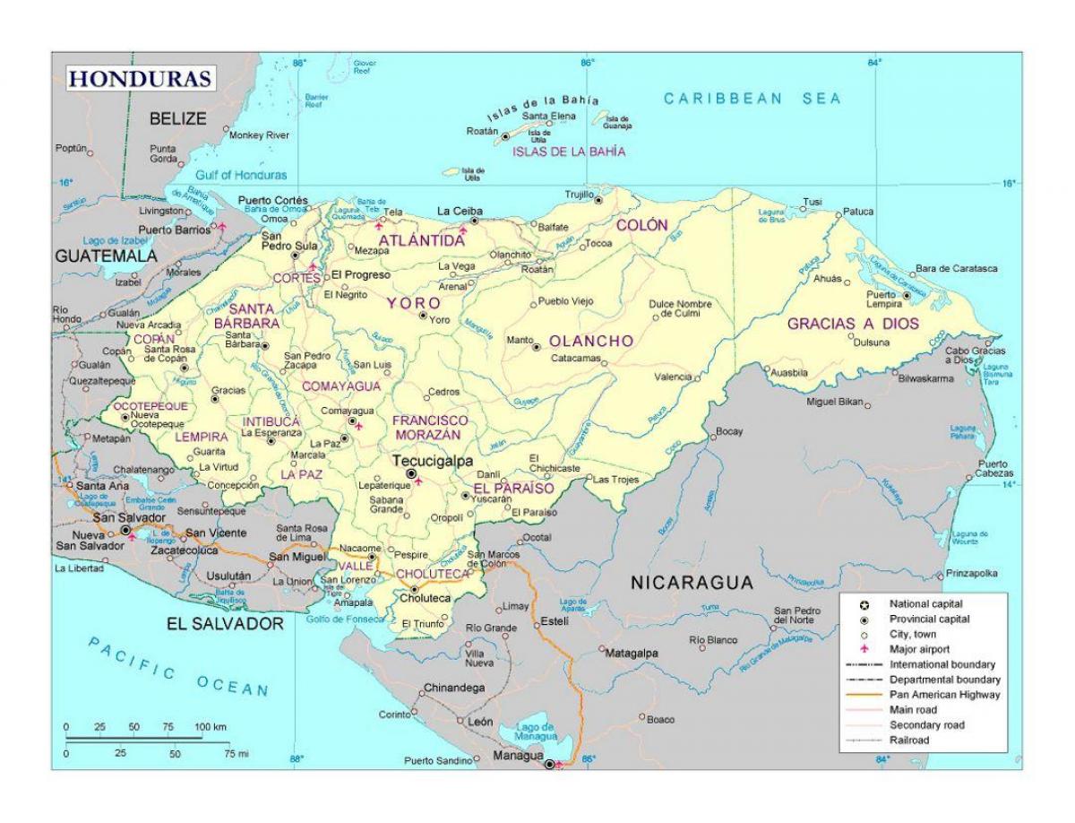 terperinci peta Honduras