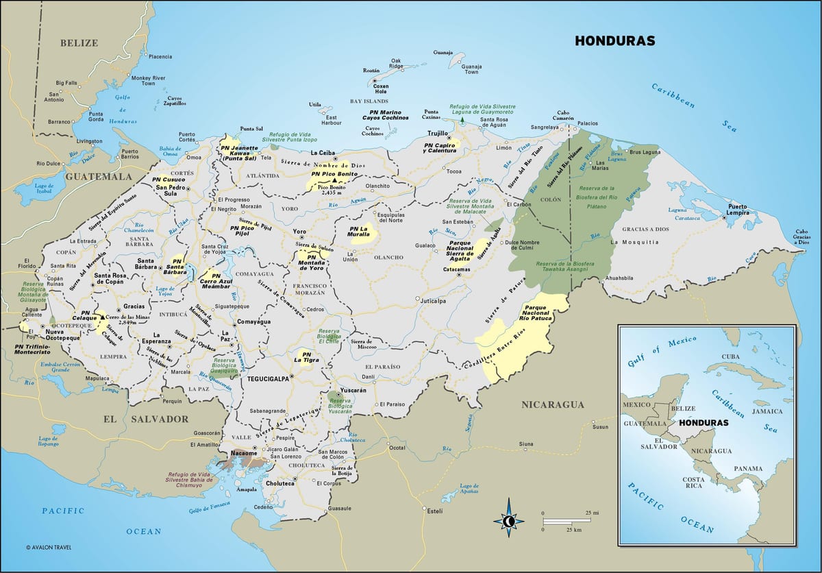 peta Honduras jalan