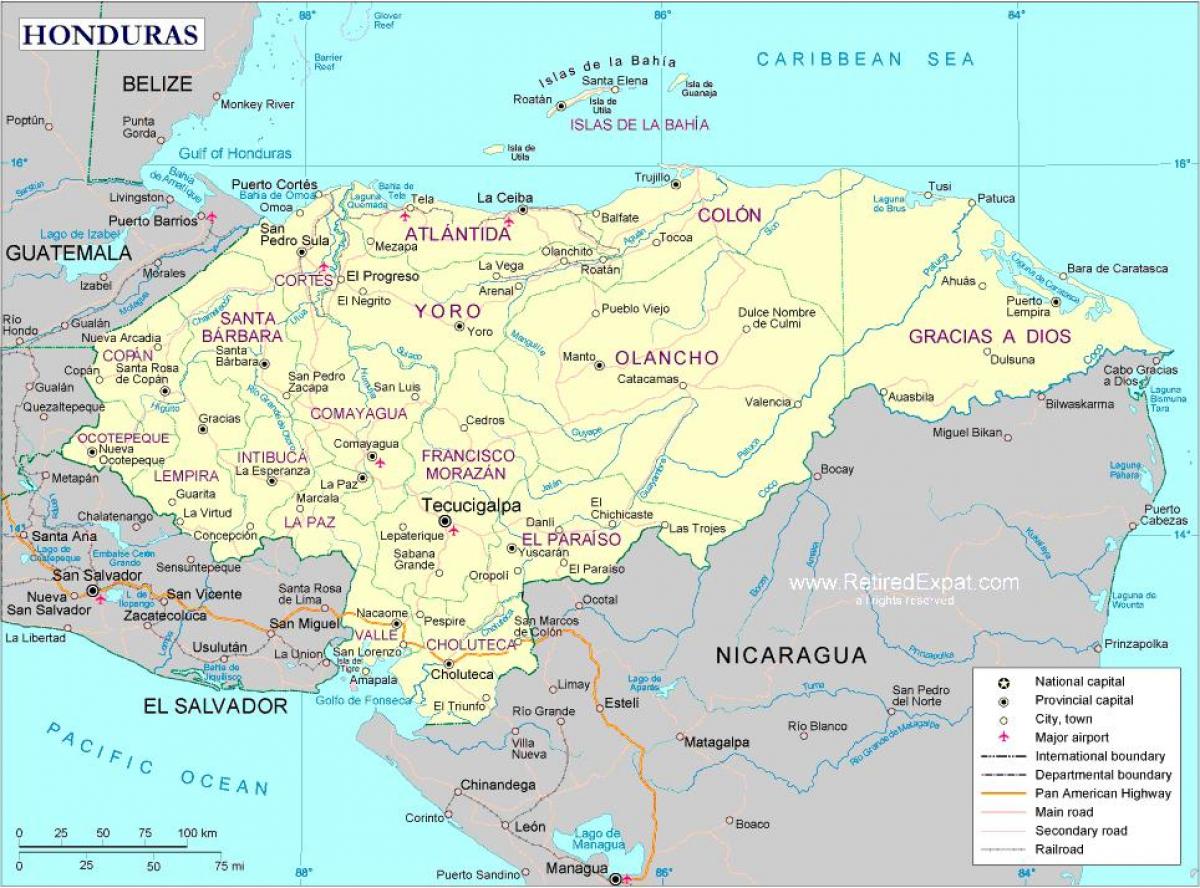 peta - peta politik Honduras