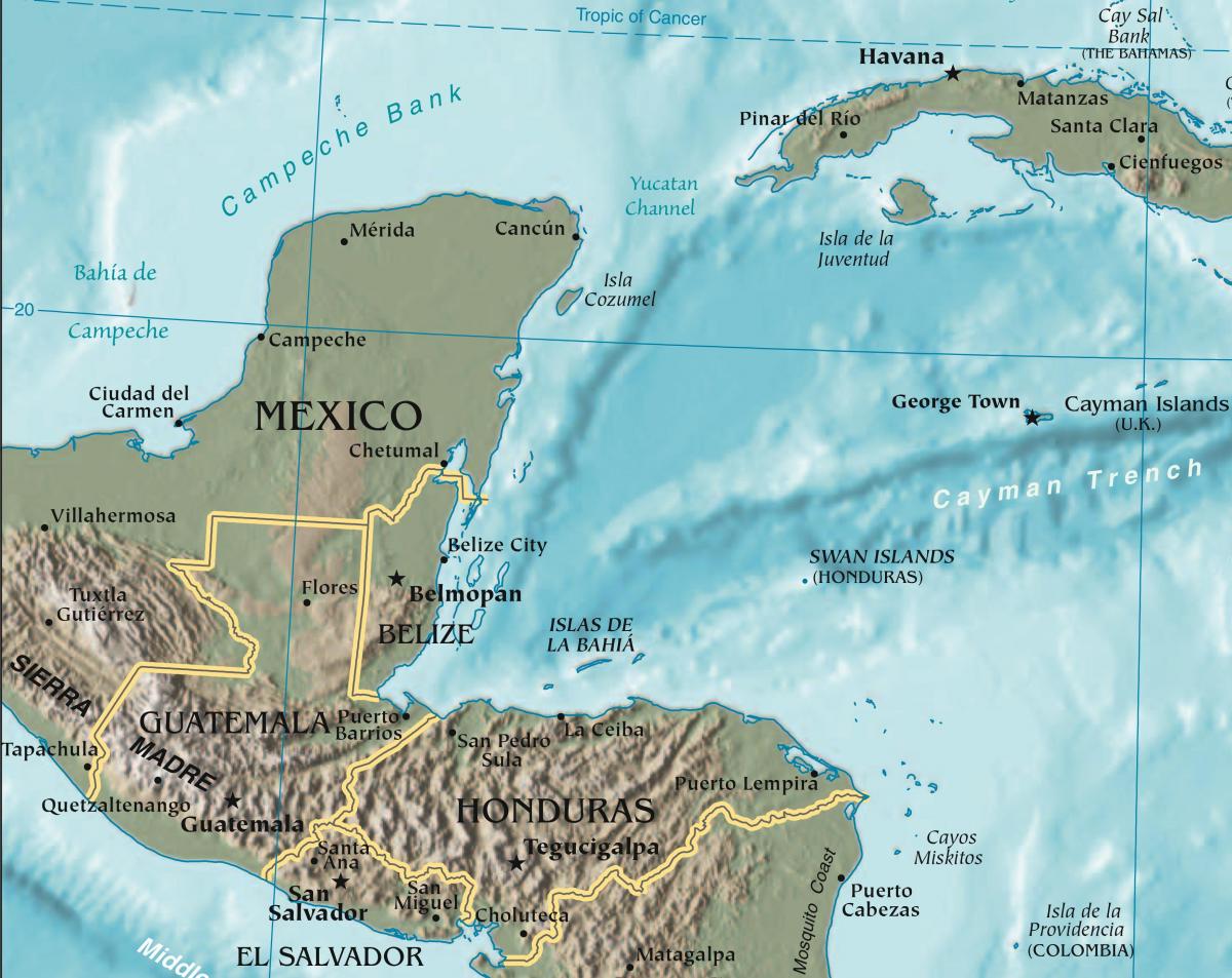 peta teluk Honduras