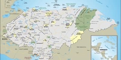 Peta Honduras pelancong